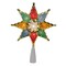 Northlight 8" Pre-Lit Red and Green Crystal 8-Point Star Christmas Tree Topper - Clear Lights
